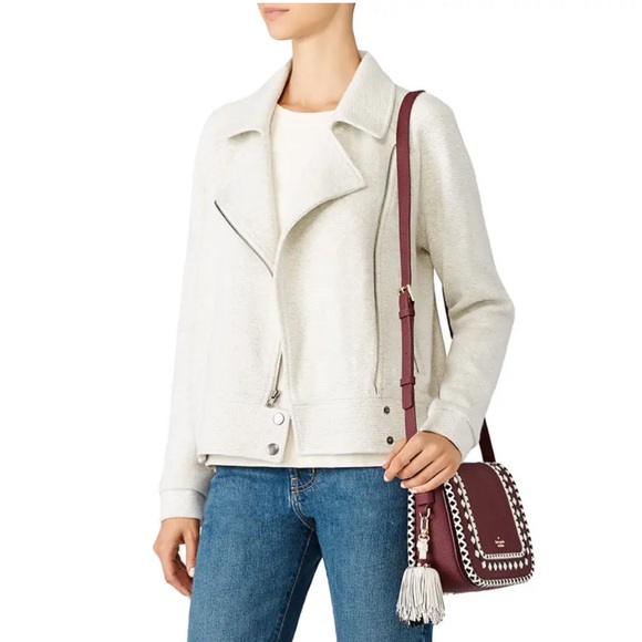 Cupcakes And Cashmere Knit Moto Jacket, Gray, Small - Picture 2 of 10